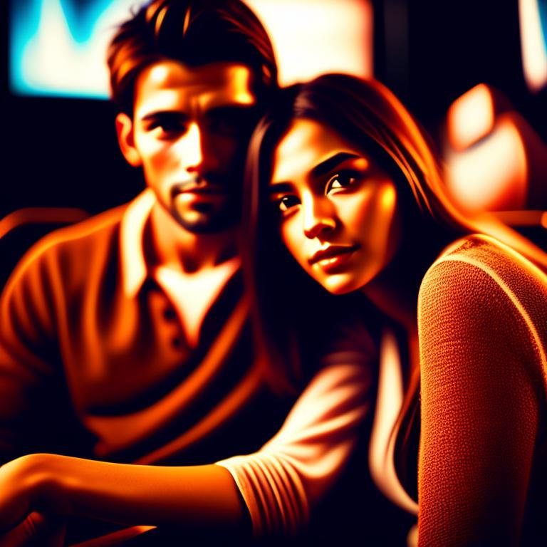 girl with her boyfriend artistic depiction